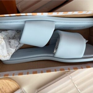 Wild Diva Powder Blue Slide Sandals Modern Minimalist